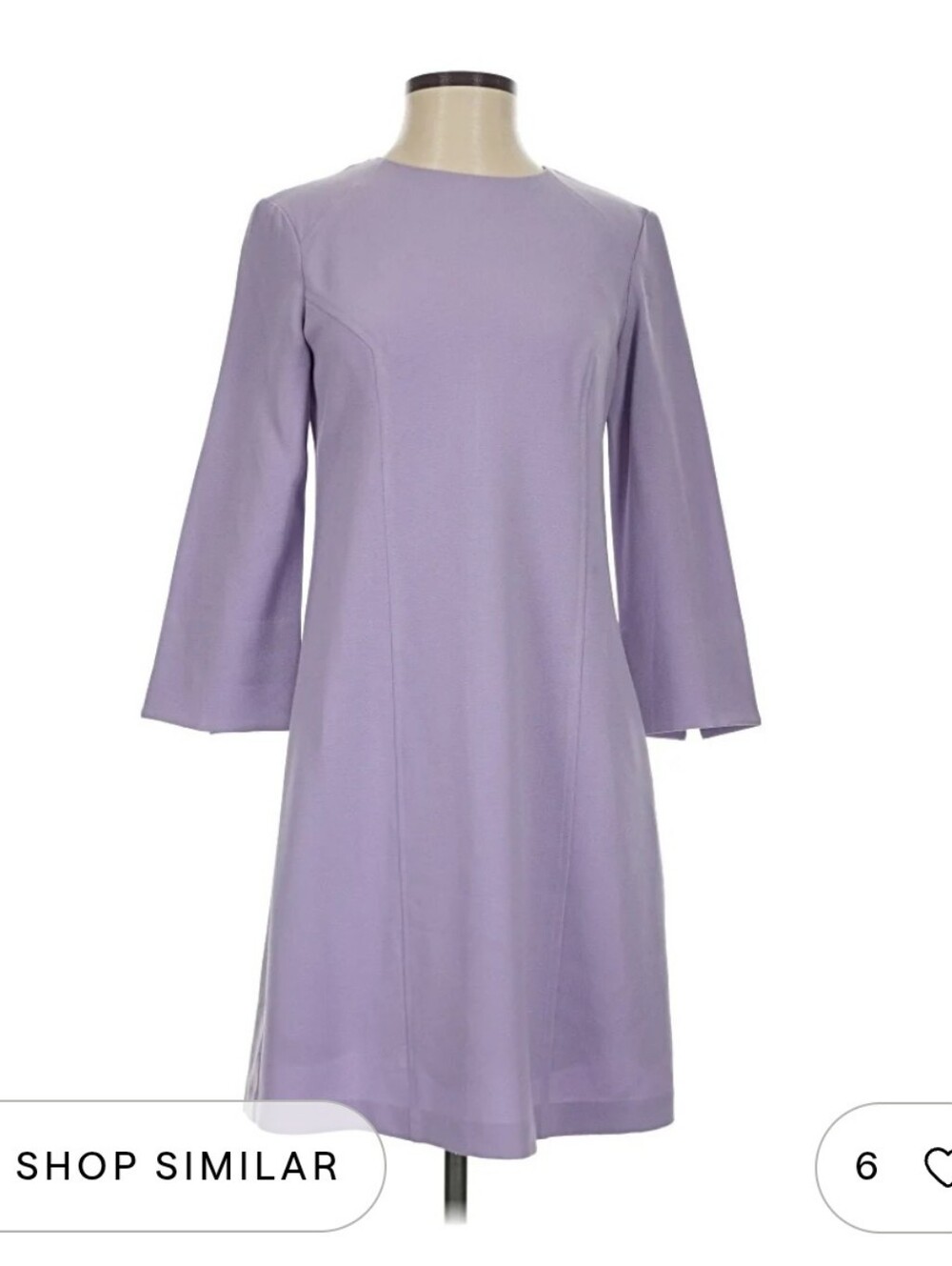 Vince Camuto Pastel Lavender Long-Sleeve A-Line Dress
